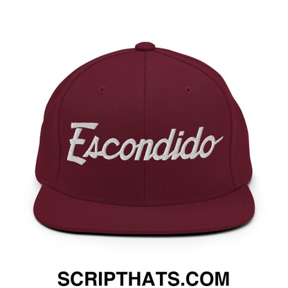 Escondido Script Snapback Hat Maroon