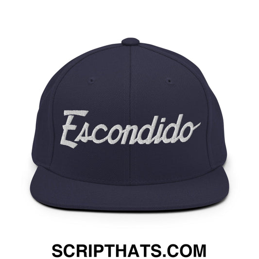 Escondido Script Snapback Hat Navy