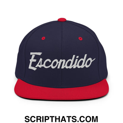 Escondido Script Snapback Hat Navy Red