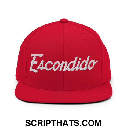 Escondido Script Snapback Hat Red