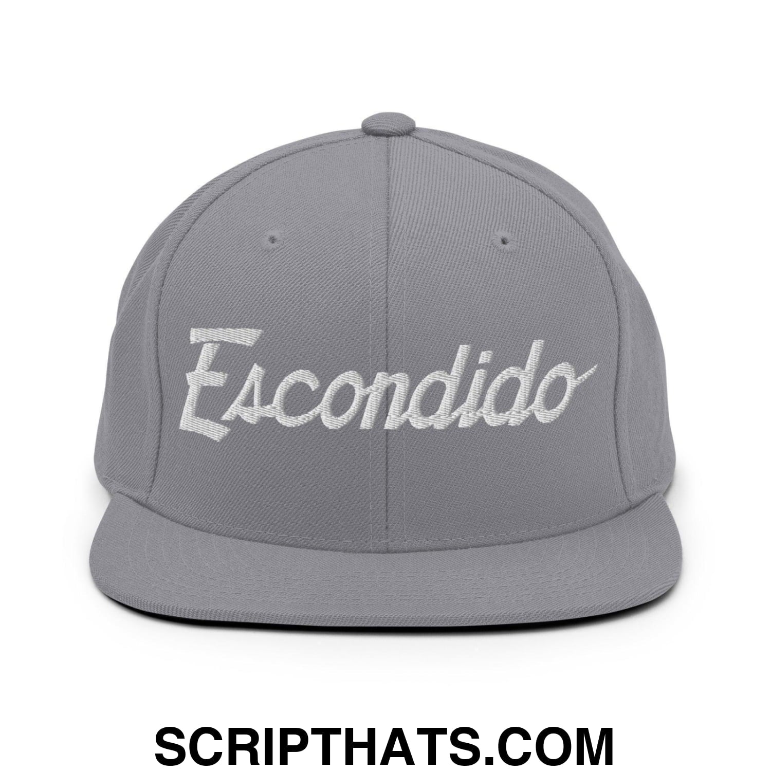 Escondido Script Snapback Hat Silver