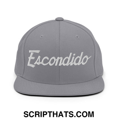 Escondido Script Snapback Hat Silver