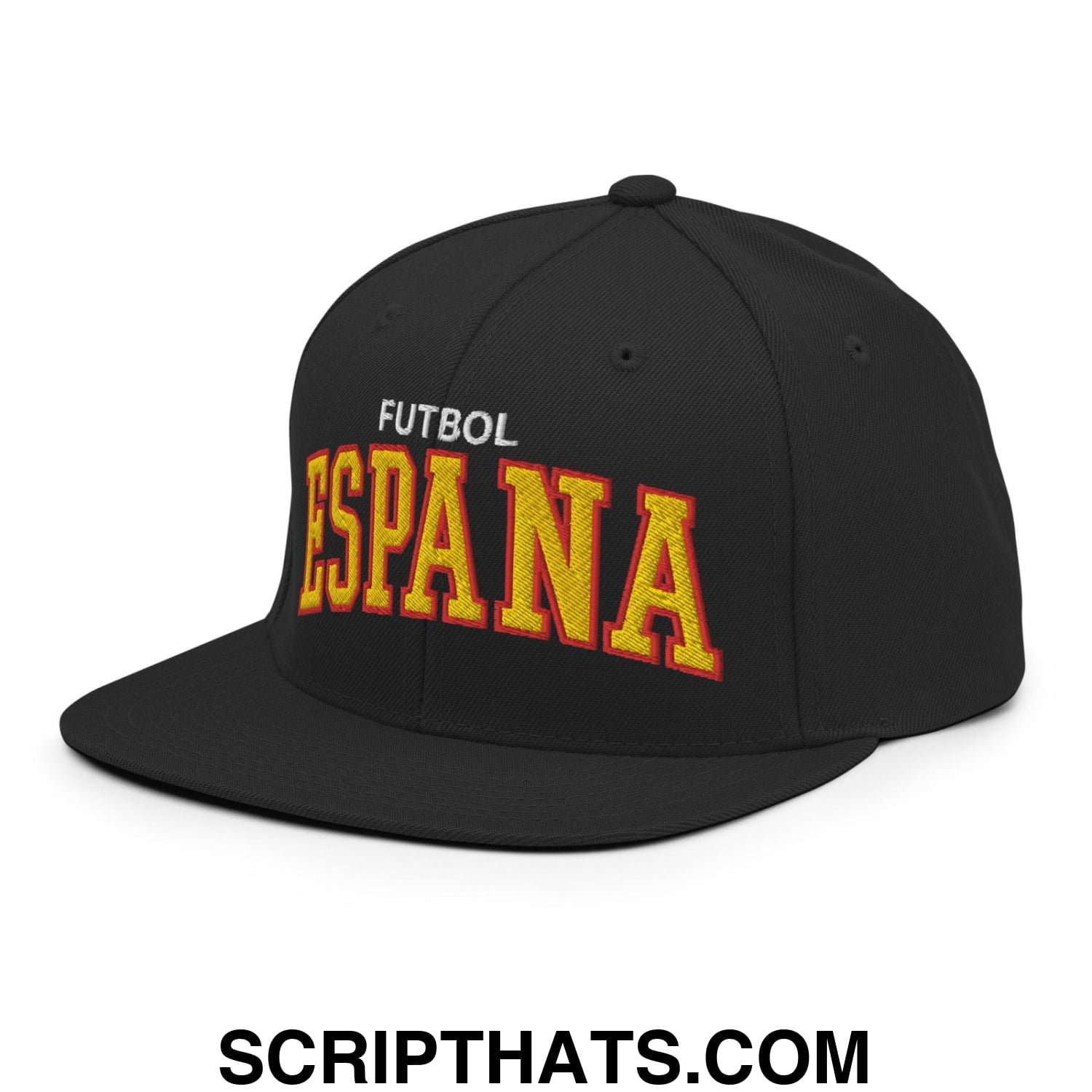 Espana Futbol Soccer Letterman Varsity Block Snapback Hat Black