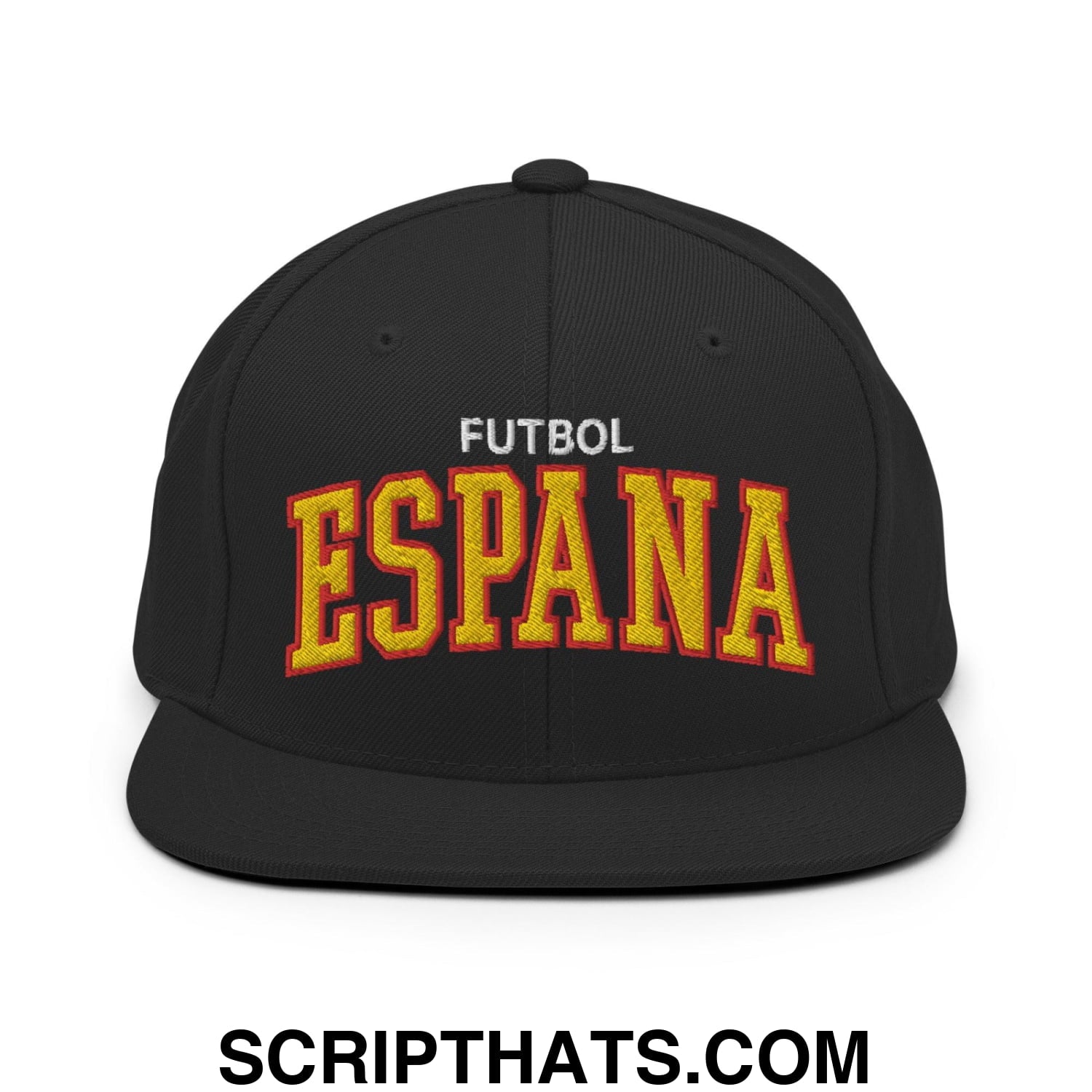 Espana Futbol Soccer Letterman Varsity Block Snapback Hat Black