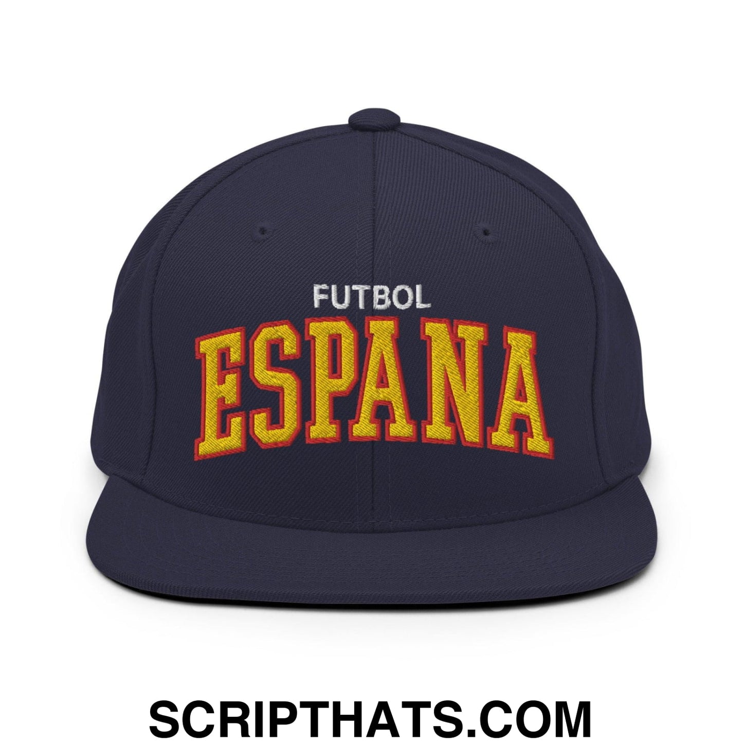 Espana Futbol Soccer Letterman Varsity Block Snapback Hat Navy