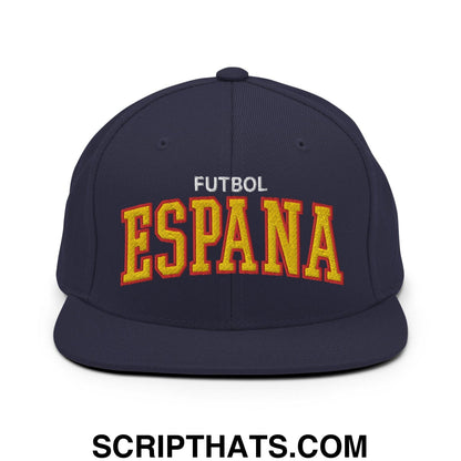 Espana Futbol Soccer Letterman Varsity Block Snapback Hat Navy