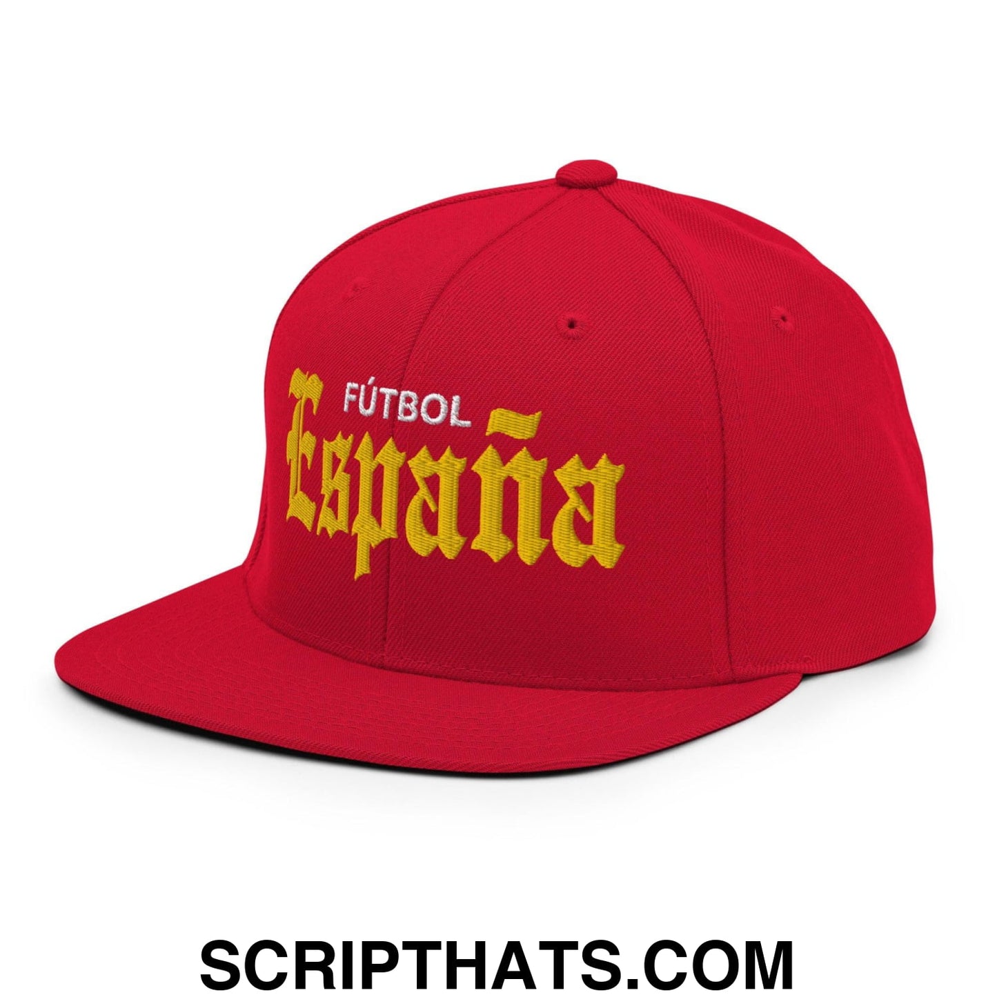 Espana Futbol Soccer OG Old English Snapback Hat Red