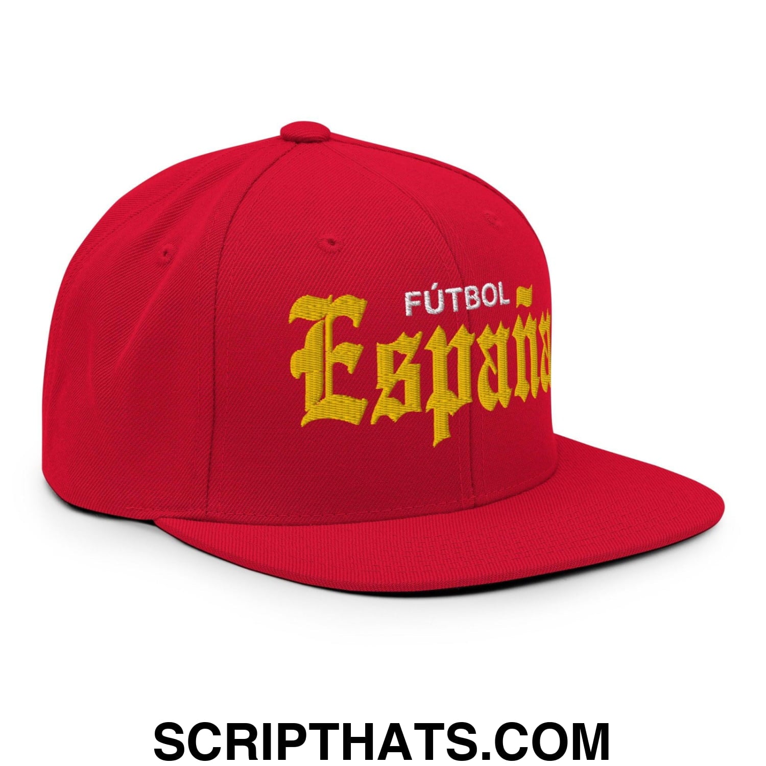 Espana Futbol Soccer OG Old English Snapback Hat Red