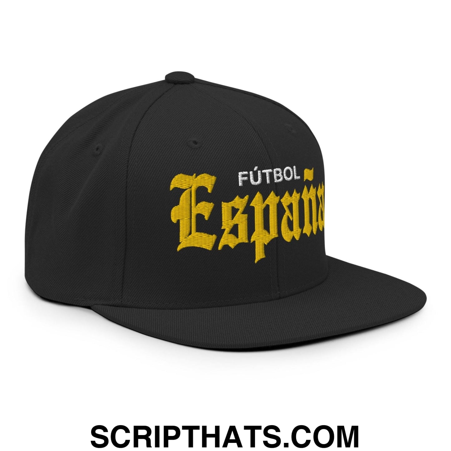 Espana Futbol Soccer OG Old English Snapback Hat Black