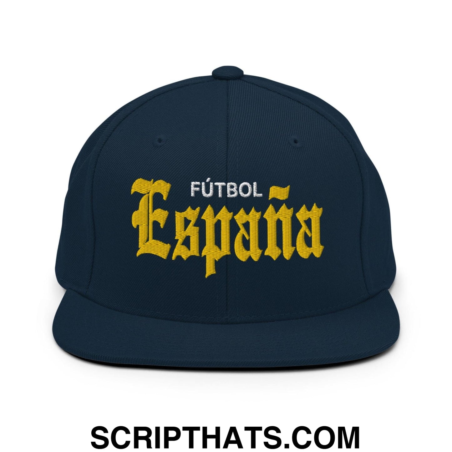 Espana Futbol Soccer OG Old English Snapback Hat Dark Navy