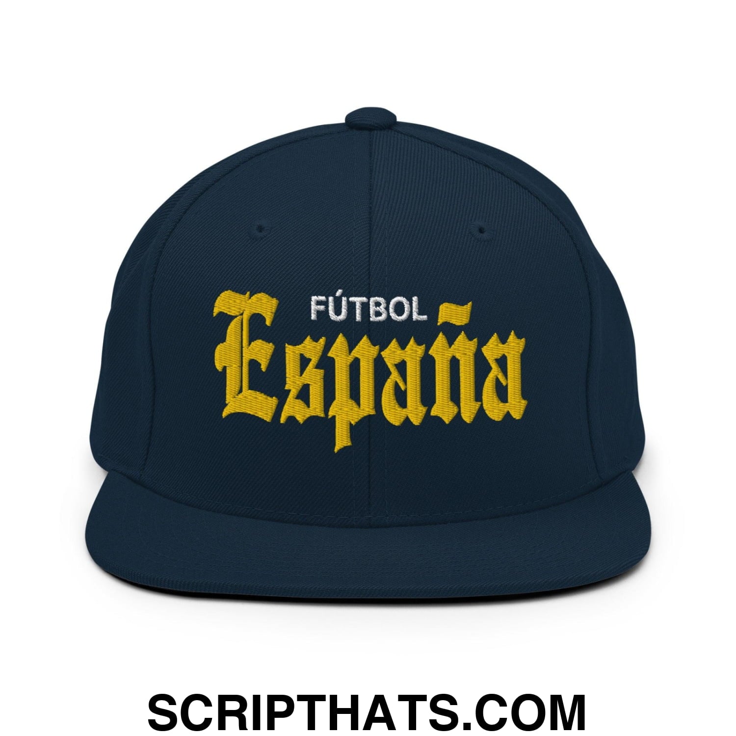 Espana Futbol Soccer OG Old English Snapback Hat Dark Navy
