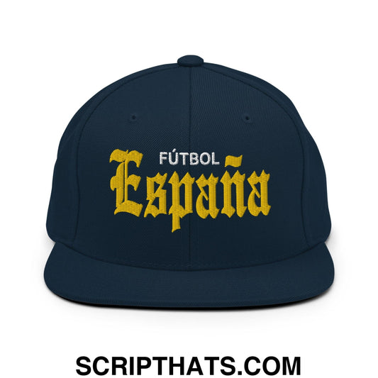 Espana Futbol Soccer OG Old English Snapback Hat Dark Navy