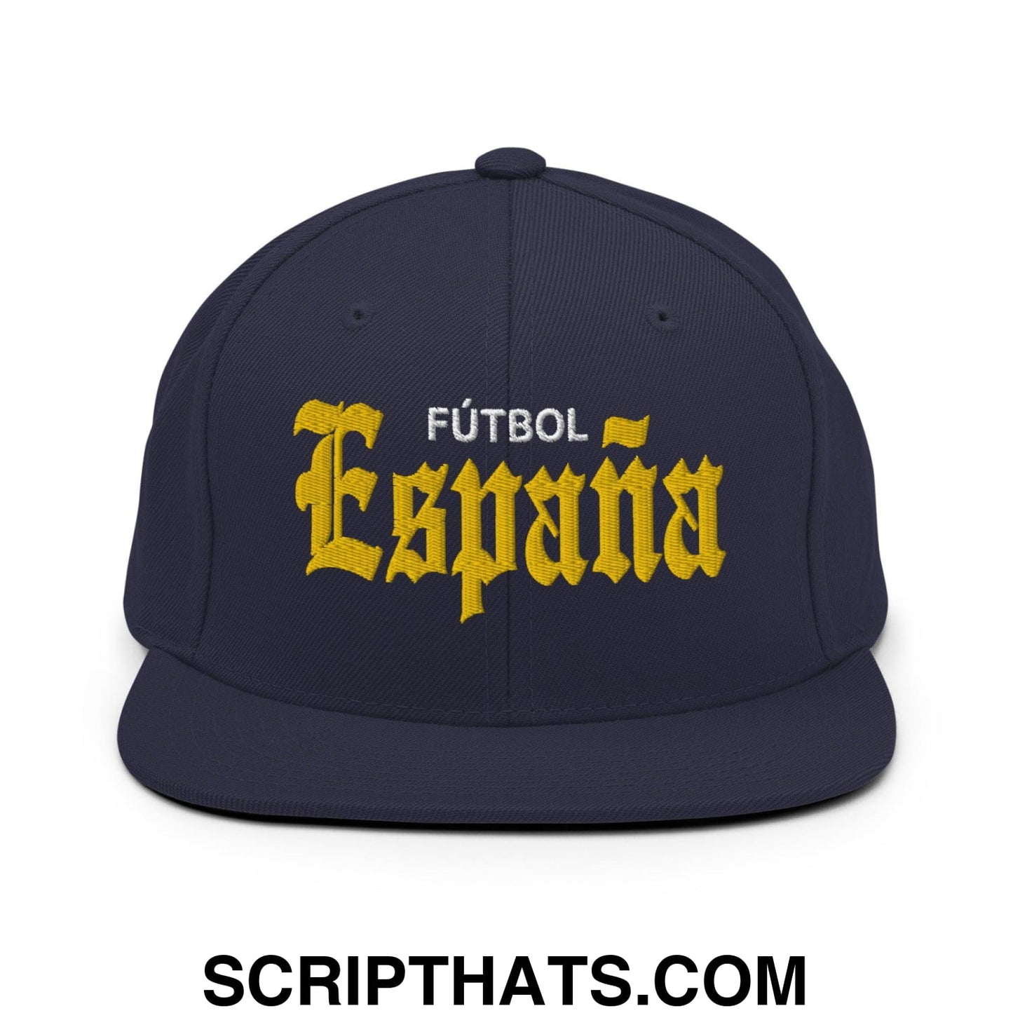 Espana Futbol Soccer OG Old English Snapback Hat Navy