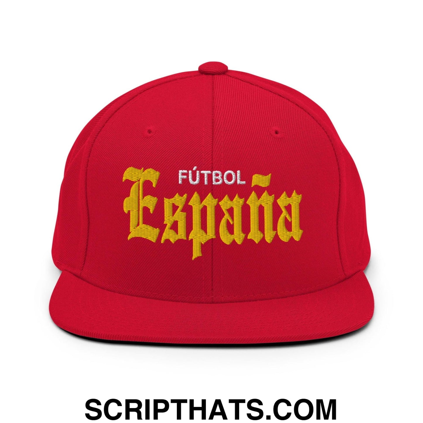 Espana Futbol Soccer OG Old English Snapback Hat Red
