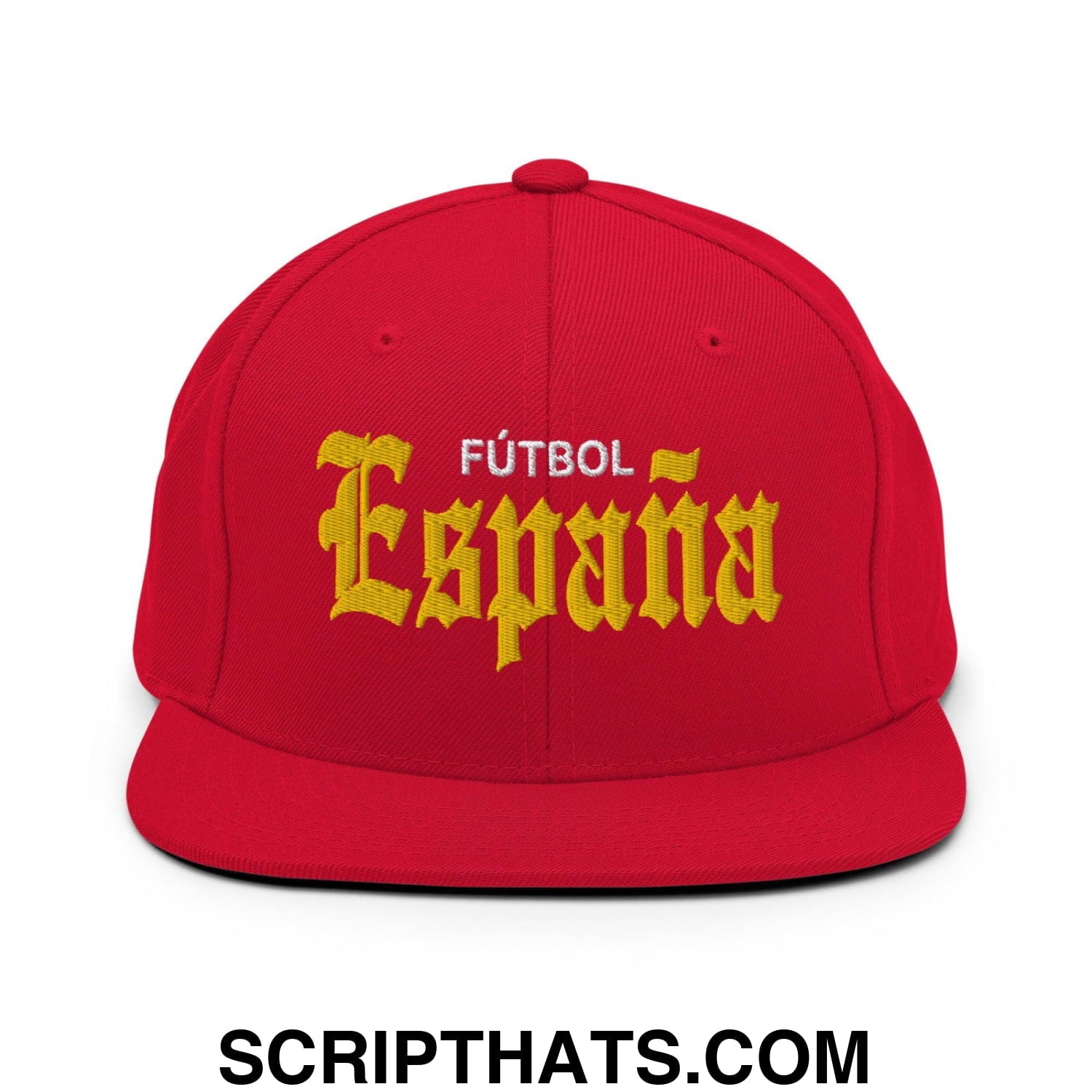 Espana Futbol Soccer OG Old English Snapback Hat Red