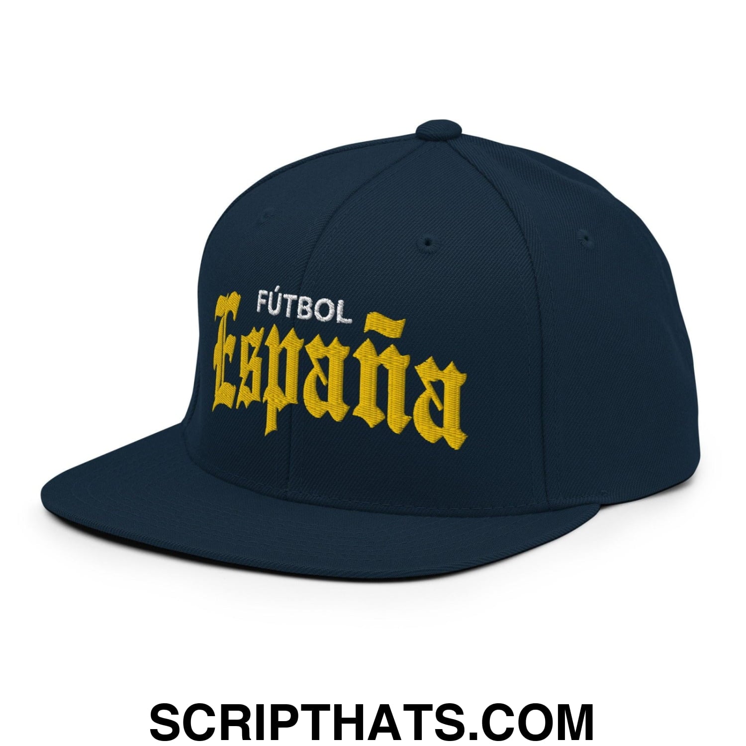 Espana Futbol Soccer Old English OG Snapback Hat Dark Navy