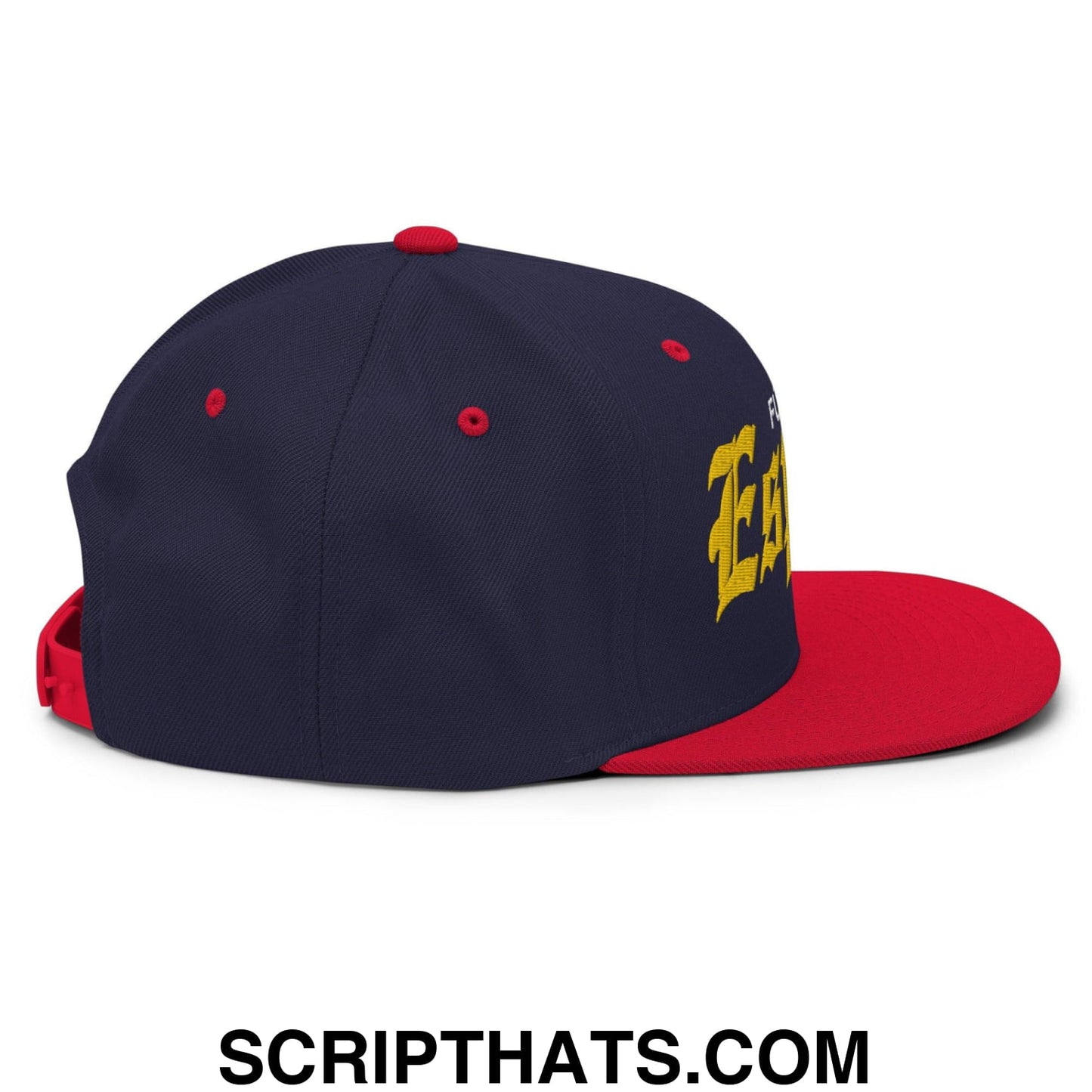Espana Futbol Soccer Old English OG Snapback Hat Navy Red