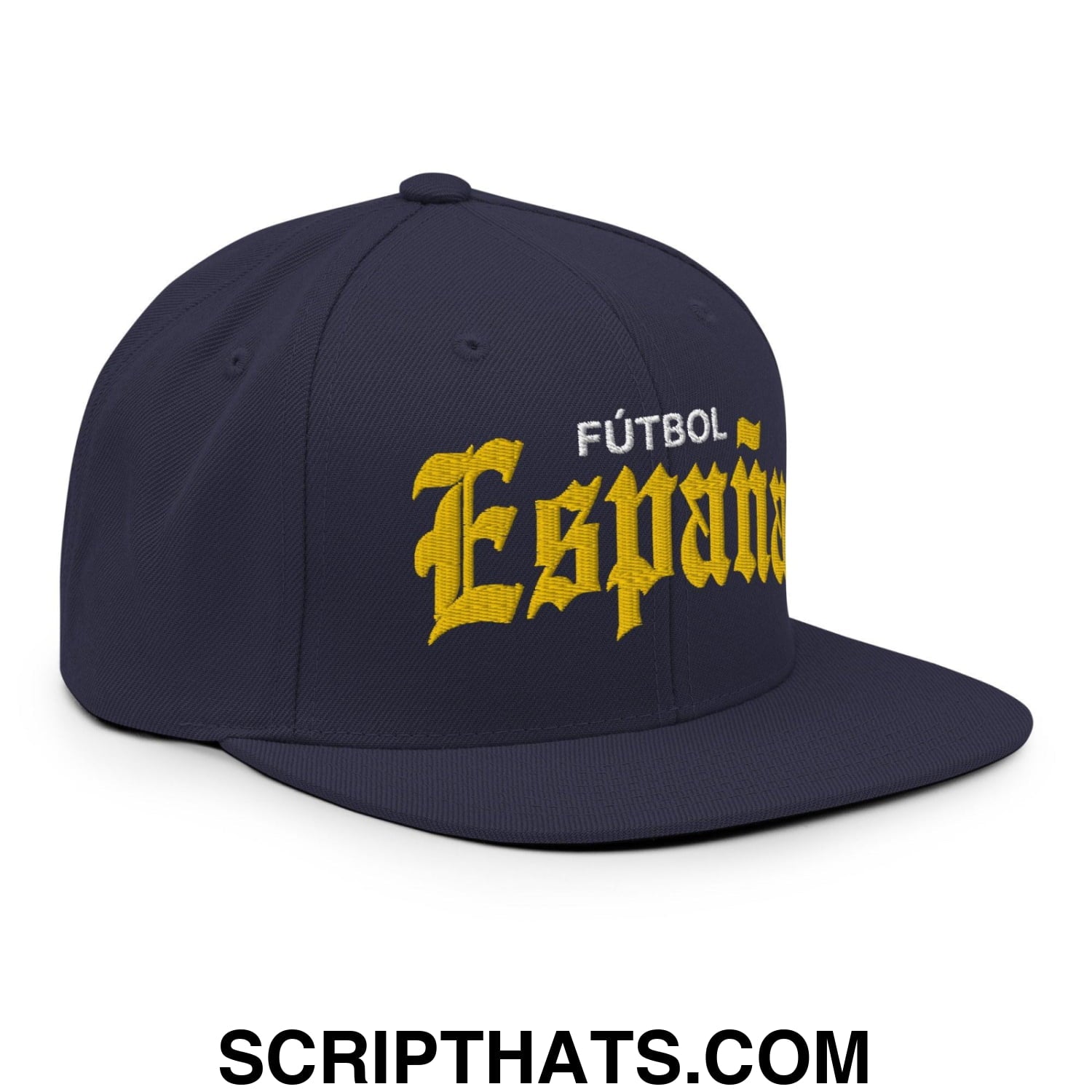 Espana Futbol Soccer Old English OG Snapback Hat Navy