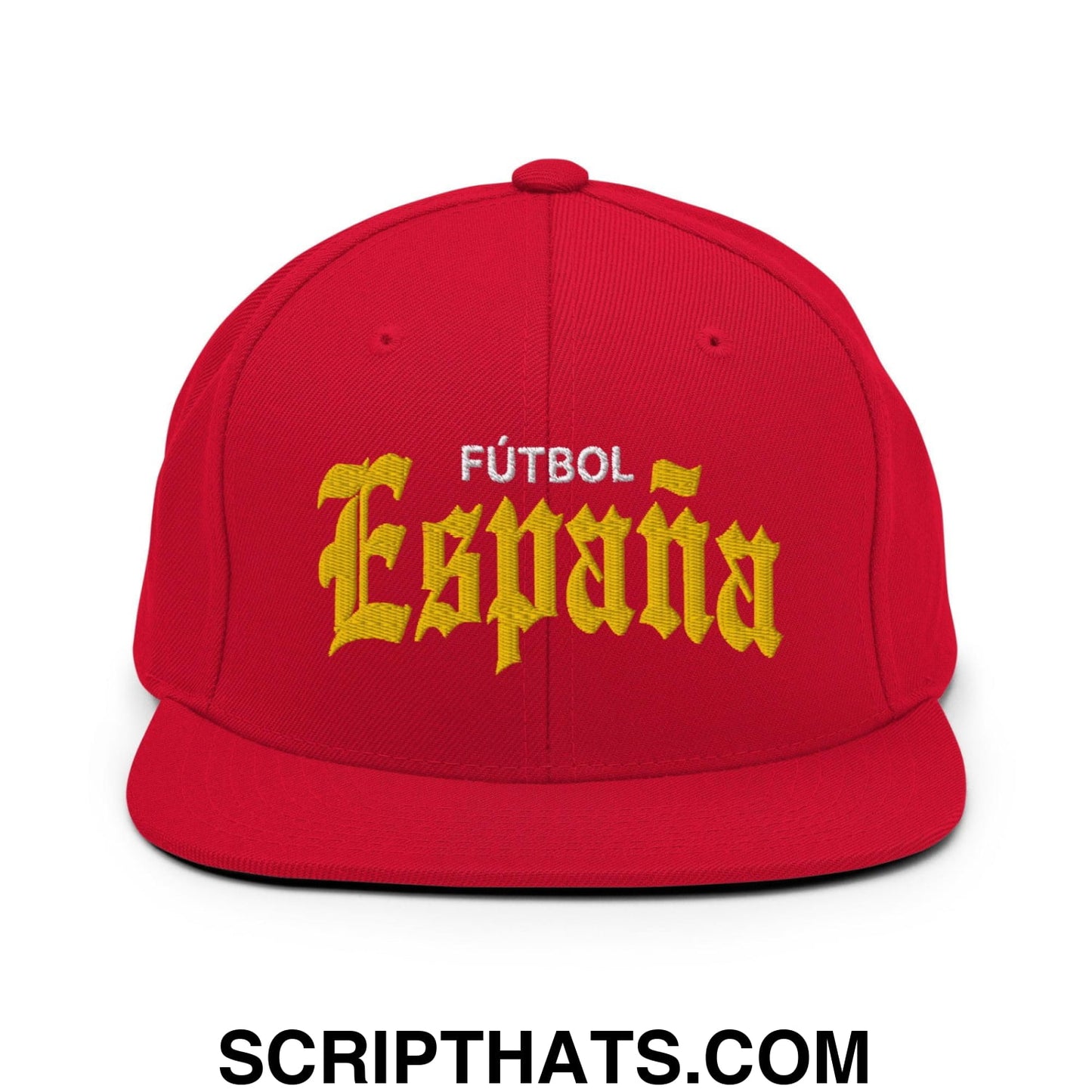 Espana Futbol Soccer Old English OG Snapback Hat Red