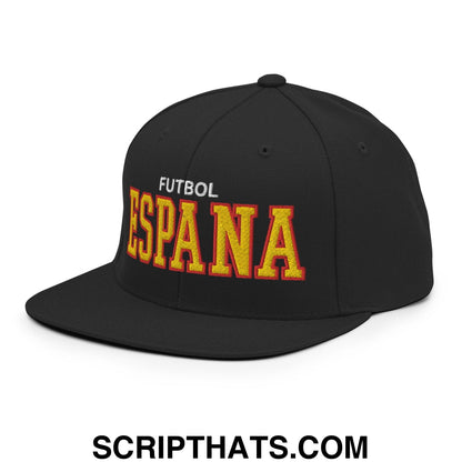 Espana Futbol Soccer Varsity Letterman Block Snapback Hat Black