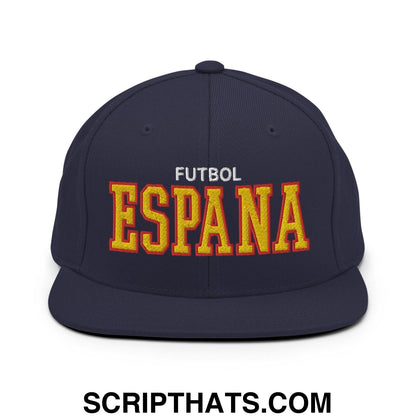 Espana Futbol Soccer Varsity Letterman Block Snapback Hat Navy