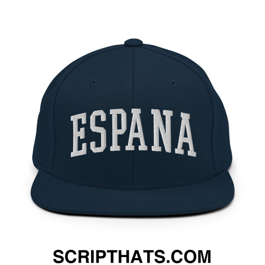 Espana Letterman Varsity Block Snapback Hat Dark Navy
