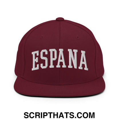 Espana Letterman Varsity Block Snapback Hat Maroon
