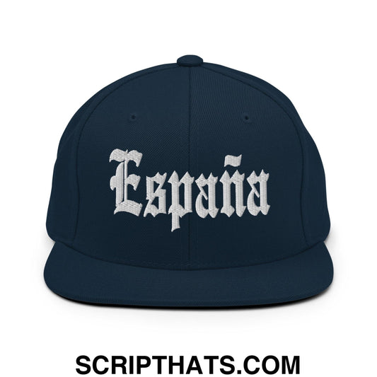 Espana OG Old English Snapback Hat Dark Navy
