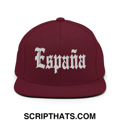 Espana OG Old English Snapback Hat Maroon