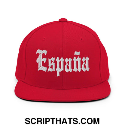Espana OG Old English Snapback Hat Red