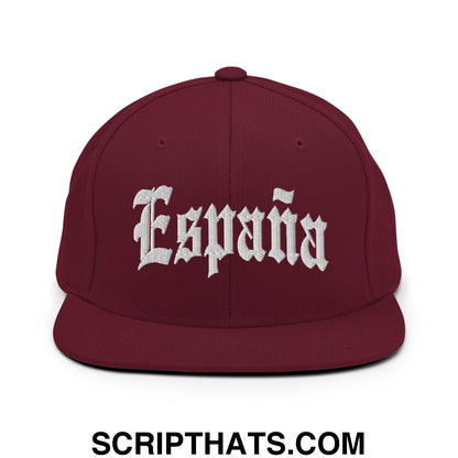 Espana Old English OG Snapback Hat Maroon