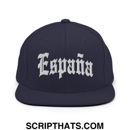 Espana Old English OG Snapback Hat Navy
