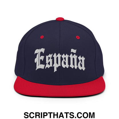 Espana Old English OG Snapback Hat Navy Red