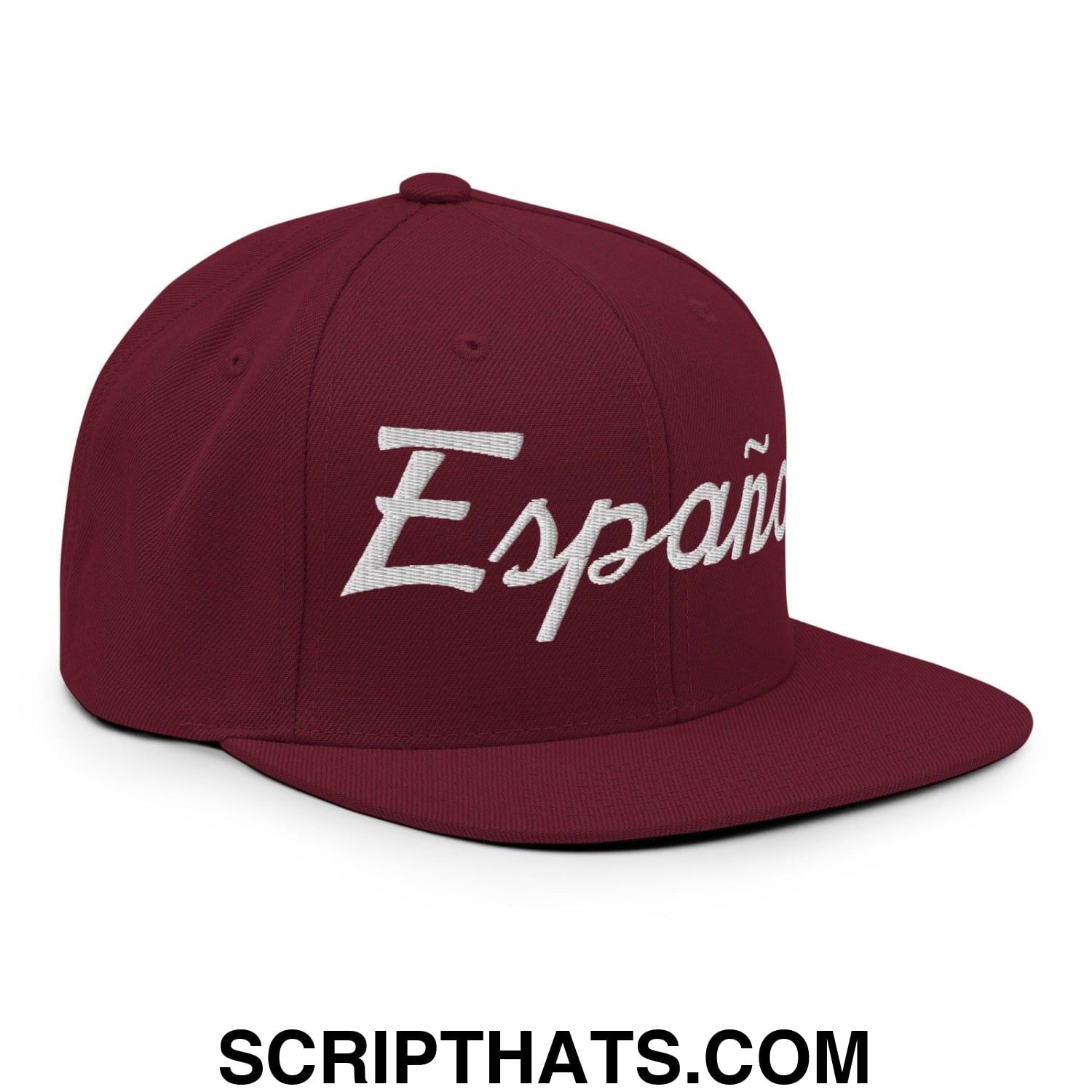 Espana Sports Vintage Script Snapback Hat Maroon