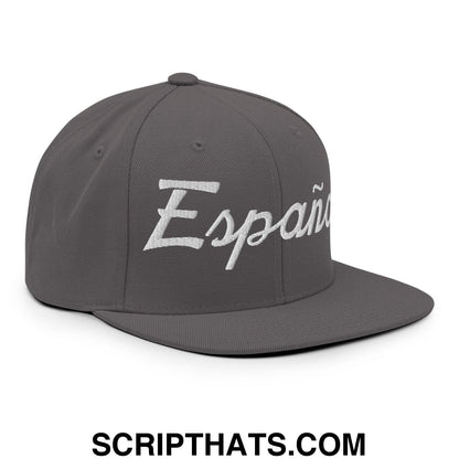 Espana Sports Vintage Script Snapback Hat Dark Grey
