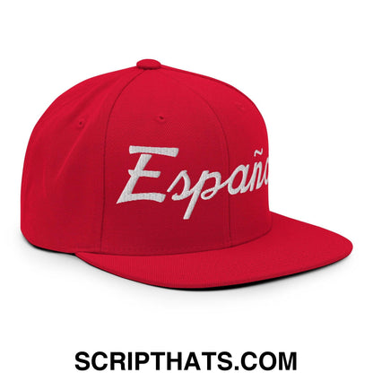 Espana Sports Vintage Script Snapback Hat Red