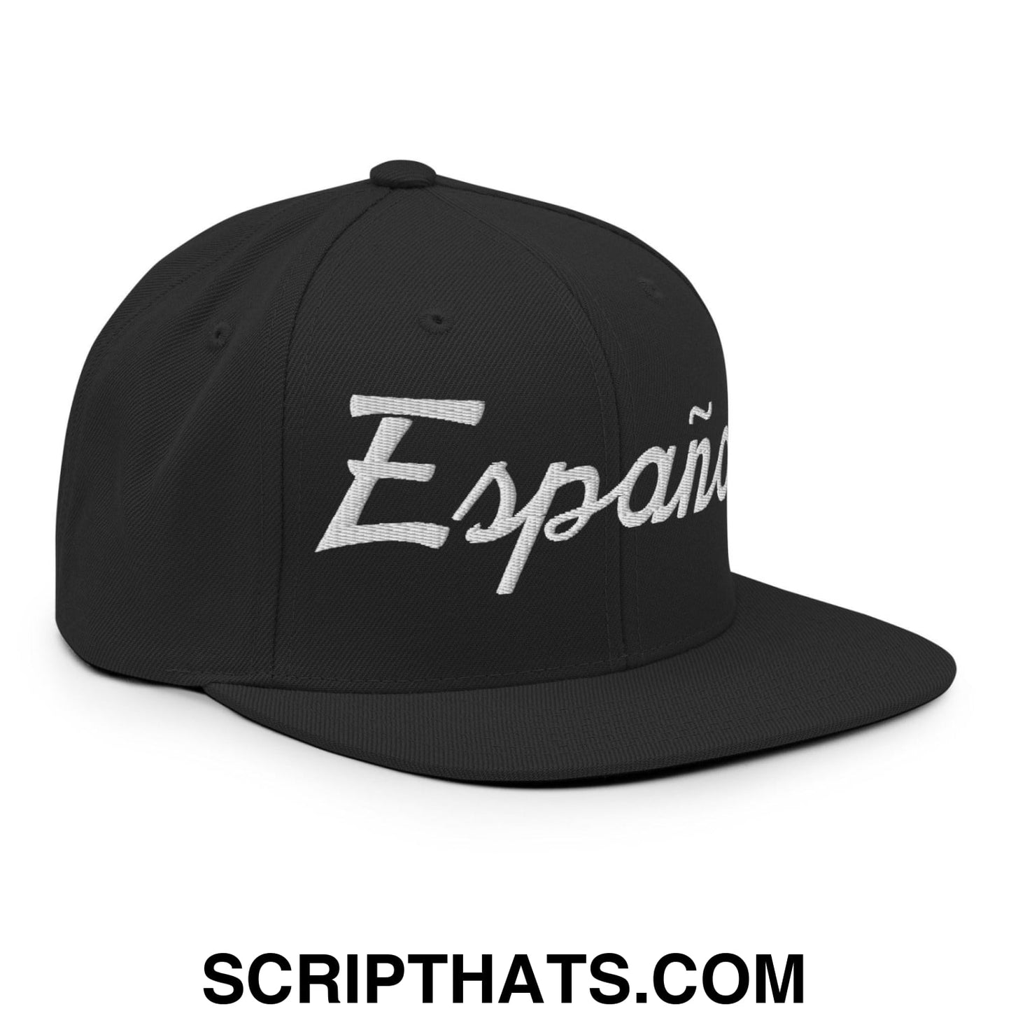 Espana Sports Vintage Script Snapback Hat Black