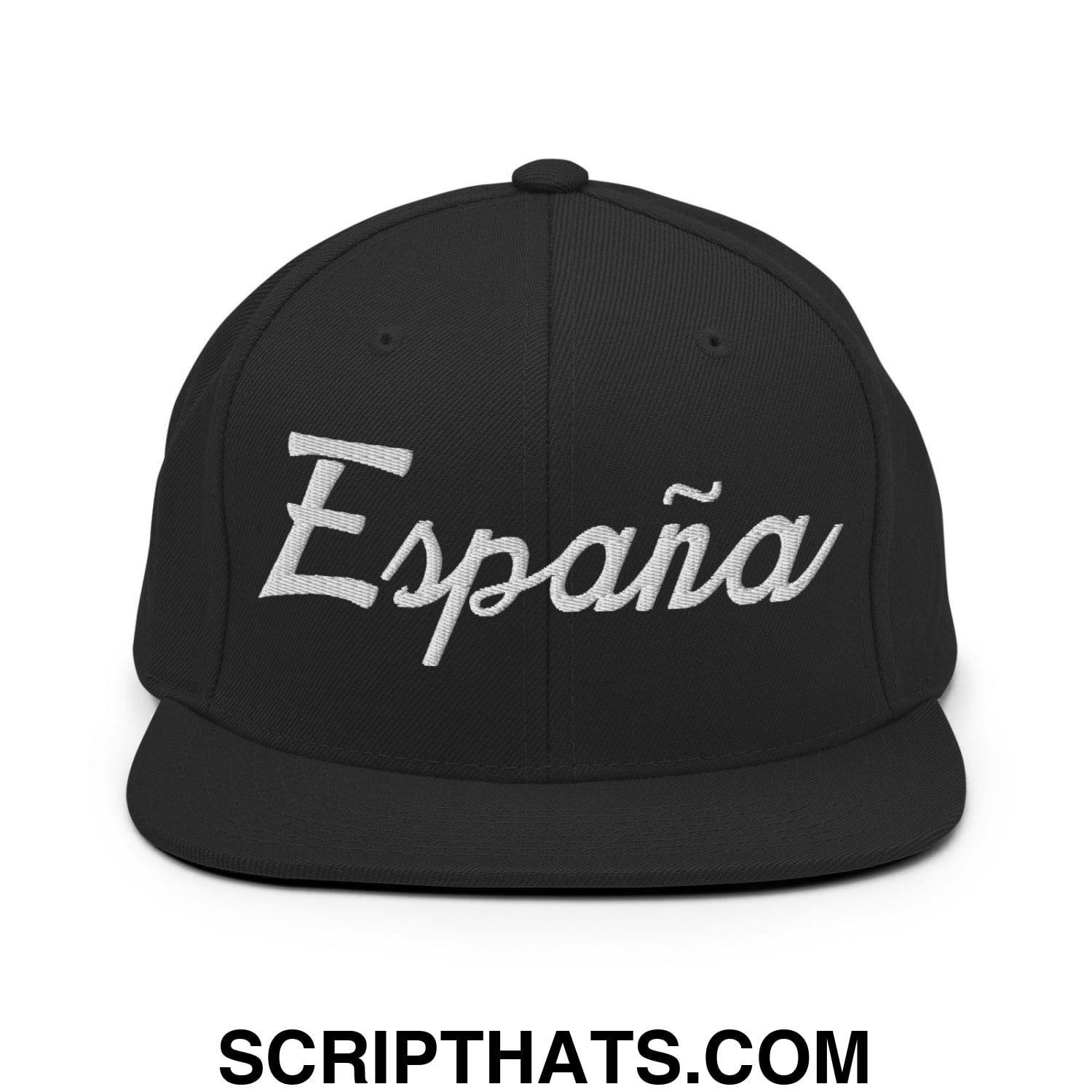 Espana Sports Vintage Script Snapback Hat Black