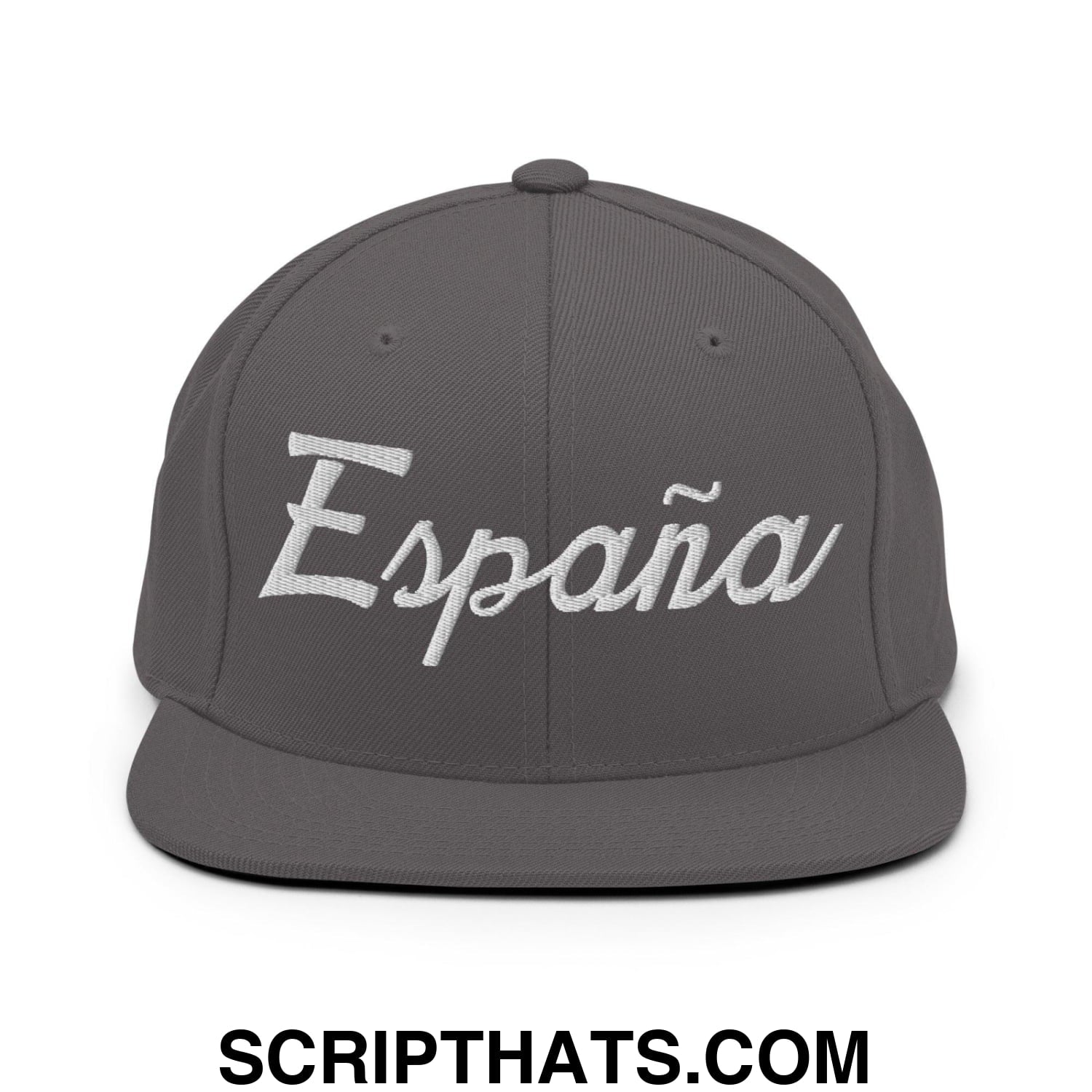 Espana Sports Vintage Script Snapback Hat Dark Grey