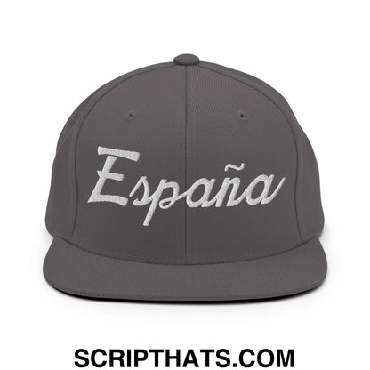 Espana Sports Vintage Script Snapback Hat Dark Grey