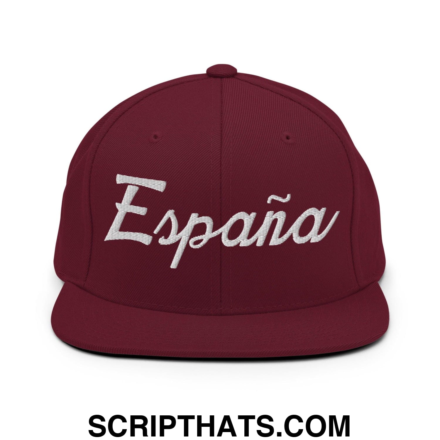 Espana Sports Vintage Script Snapback Hat Maroon
