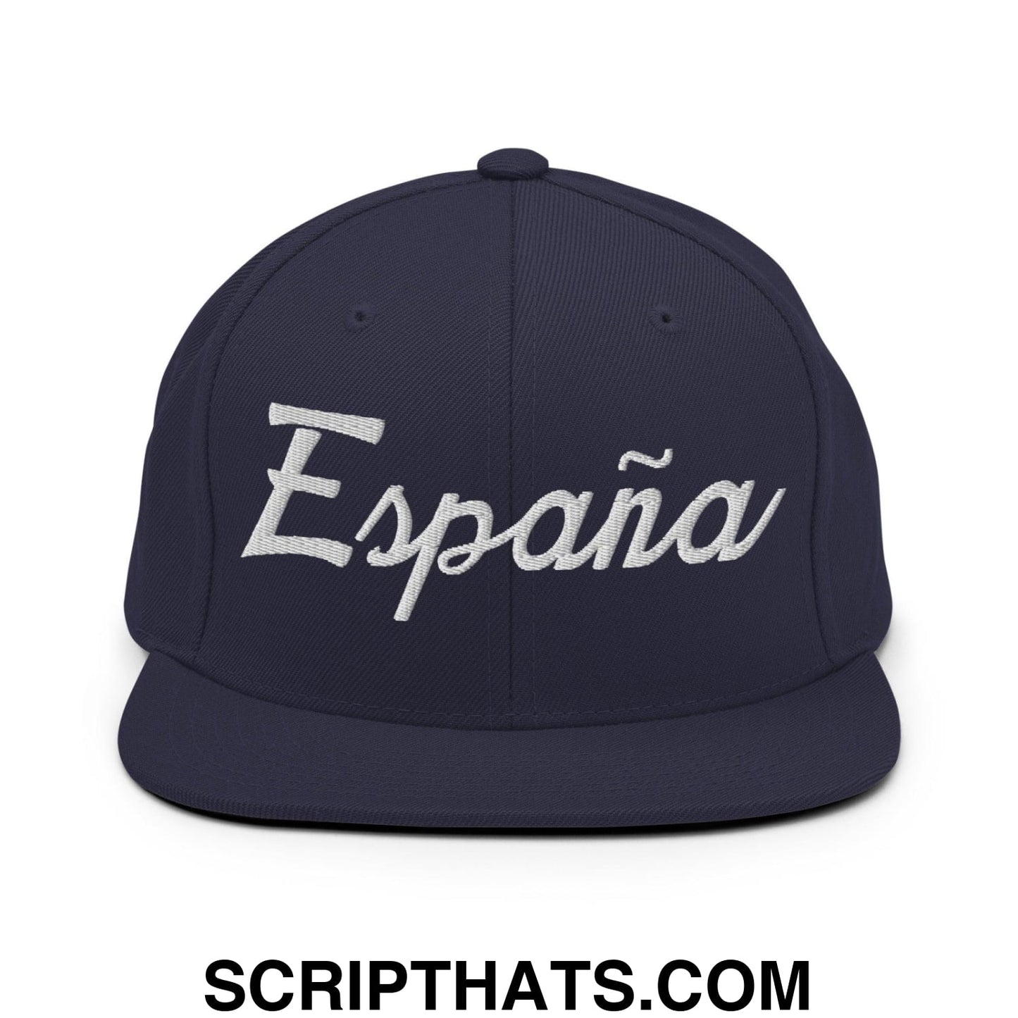 Espana Sports Vintage Script Snapback Hat Navy