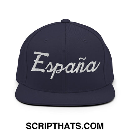 Espana Sports Vintage Script Snapback Hat Navy
