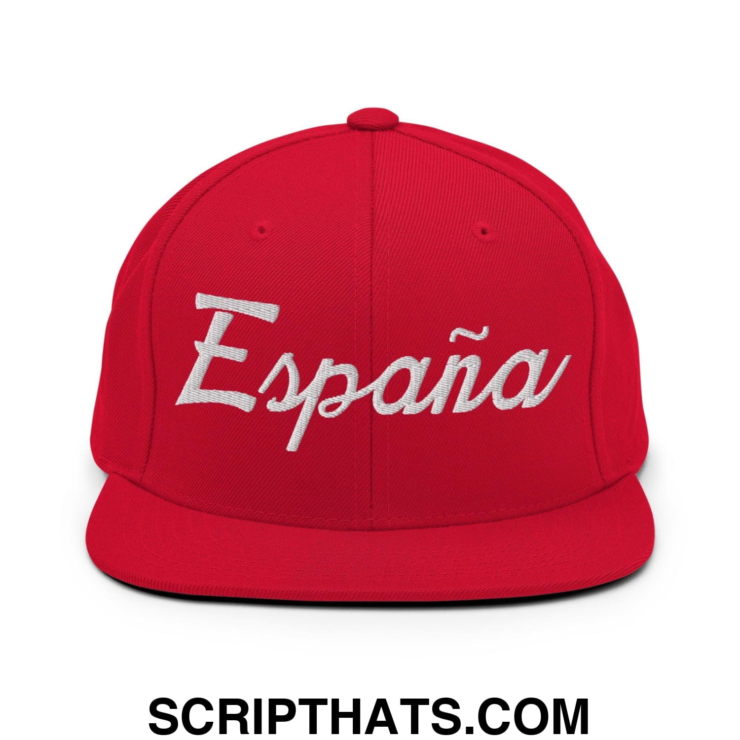 Espana Sports Vintage Script Snapback Hat Red