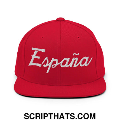 Espana Sports Vintage Script Snapback Hat Red