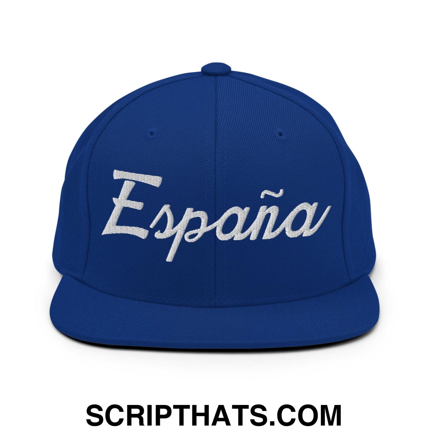 Espana Sports Vintage Script Snapback Hat Royal Blue