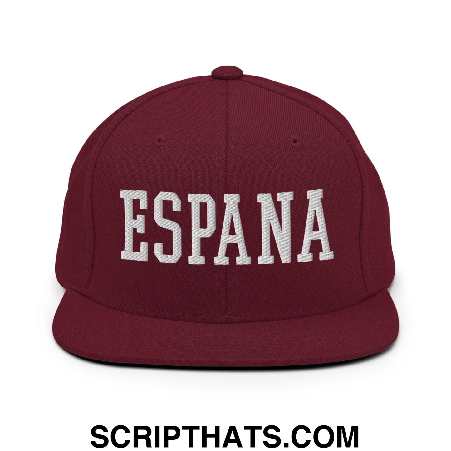 Espana Varsity Letterman Block Snapback Hat Maroon