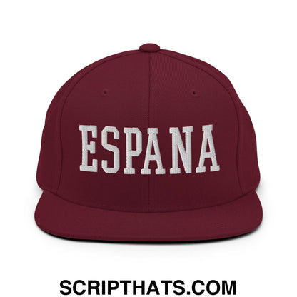 Espana Varsity Letterman Block Snapback Hat Maroon