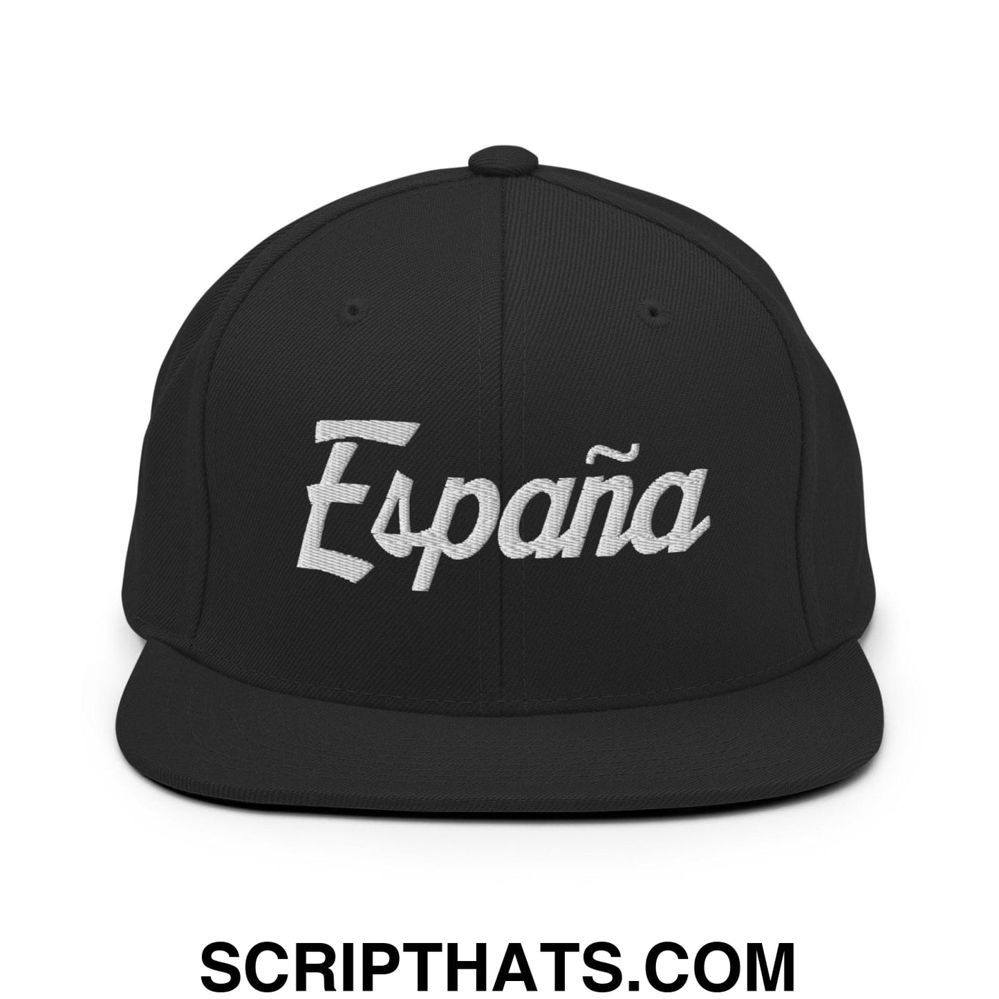 Espana Vintage Sports Script Snapback Hat Black