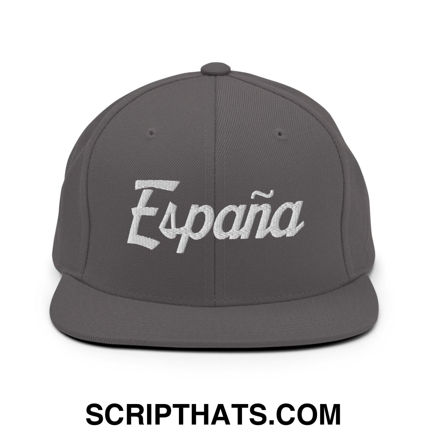 Espana Vintage Sports Script Snapback Hat Dark Grey